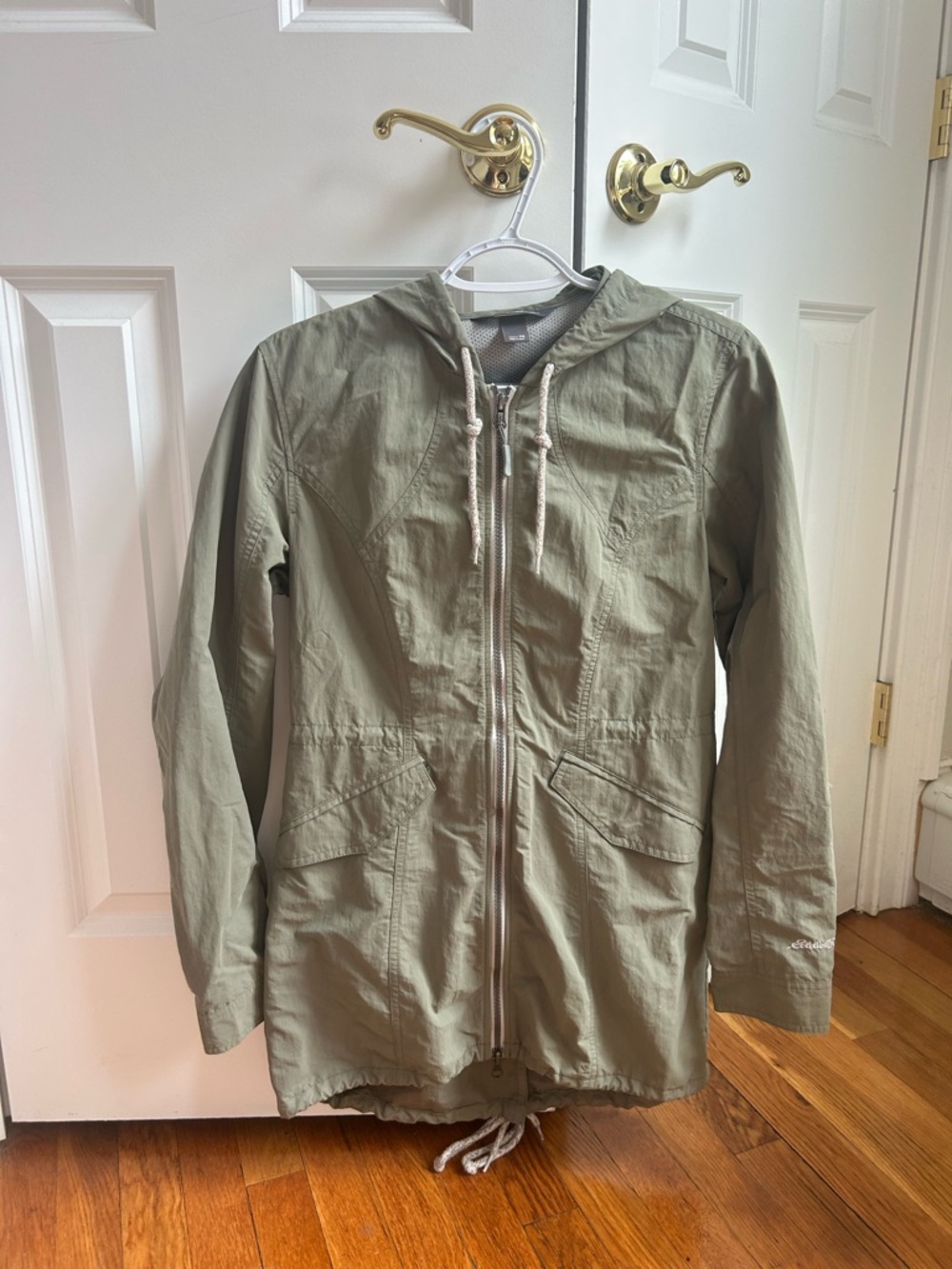 Eddie Bauer Olive Green Hooded Zip Jacket size XS
